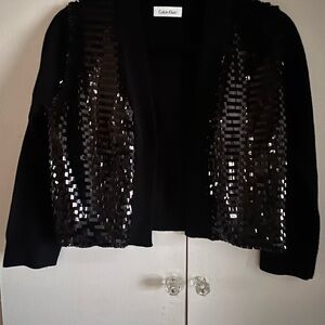 Calvin Klein Collection Black Sequin Women's Shrug